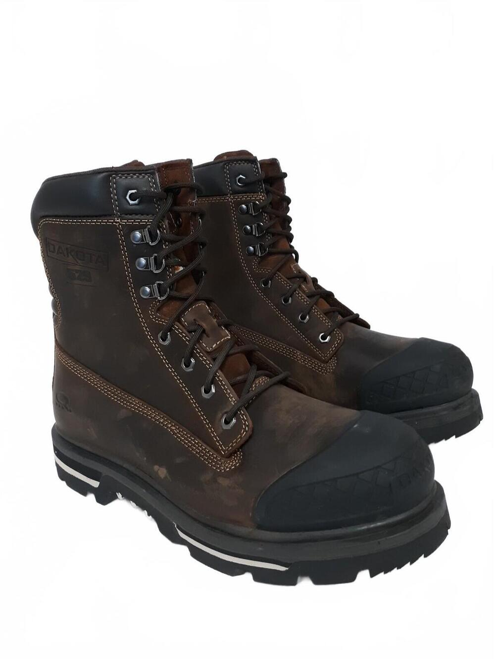 Dakota Men's 529 8" Steel Toe Steel Plate Injected Welt Work Boot Brown Size 12M